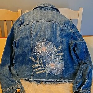 Jean Jacket- Embroidered.  GLOWS IN THE DARK.